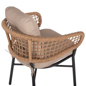 Градински алуминиев стол Professional тъмно сив ратан с възглавничка Hm5863,01 60x56x84cm