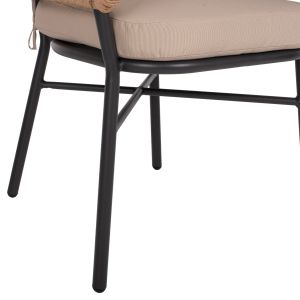 Градински алуминиев стол Professional тъмно сив ратан с възглавничка Hm5863,01 60x56x84cm