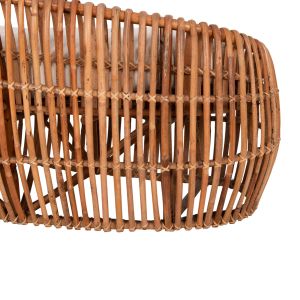 Градински диван Lantry естествен ратан бял текстил 215x60x78hcm Hm5991