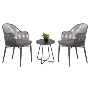 Garden set 3 pieces Orego Hm21107.01 aluminum and metal in dark gray color