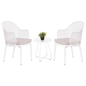 Garden set 3 pieces Orego Hm21107.02 aluminum and metal in white color