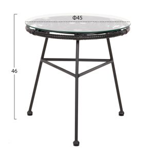 Garden set 3pcs Allegra Hm21047.12 black synthetic rattan and metal