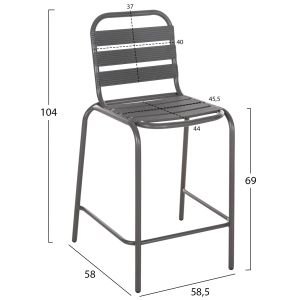 Garden set 3pcs Laura .01 gray metal and aluminum Hm21054