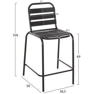 Garden set 3pcs Laura .03 black metal and aluminum Hm21054