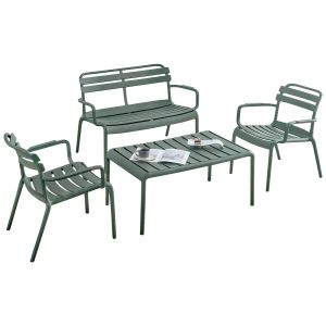 Garden set 4 pieces Korver Hm21096.04 polypropylene in dark olive green