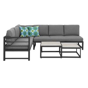 Градински комплект 4 части минесота сив цвят 190x240x70см