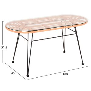 Градински комплект 4бр Allegra Hm21051 метал и .ратан в бежово