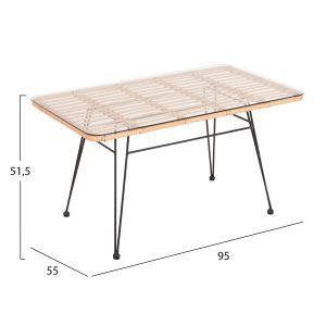 Градински комплект 4бр Allegra метрал и ратан Hm21052 - диван,маса и 2 кресла