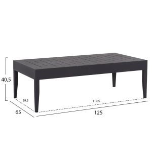 Garden set 4pcs Larry Hm6188.01 dark gray aluminum-PE fabric