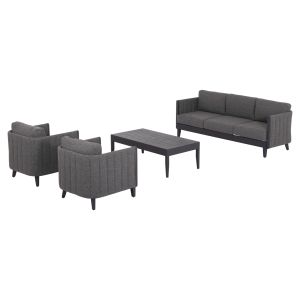 Garden set 4pcs Larry Hm6188.01 dark gray aluminum-PE fabric