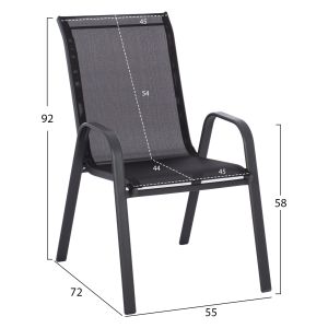 Garden set Adam Hm5193.13 table with 4 dining chairs - black