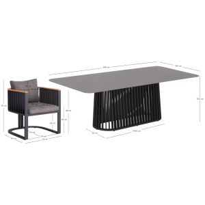 Garden set Eternity Sm21130.01 with table and 8 chairs - dark gray
