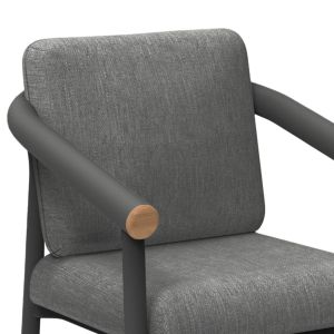Градински комплект Eutopia Sm21128.01 с маса и 6 кросята - тъмно сив