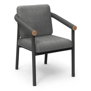 Градински комплект Eutopia Sm21128.01 с маса и 6 кросята - тъмно сив