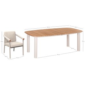 Градински комплект Eutopia Sm21128.02 с маса и 6 крем/бежов