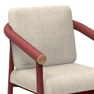 Градински комплект Eutopia Sm21128.05 с маса и 6 кросята - червен/бежов