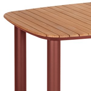 Градински комплект Eutopia Sm21128.05 с маса и 6 кросята - червен/бежов