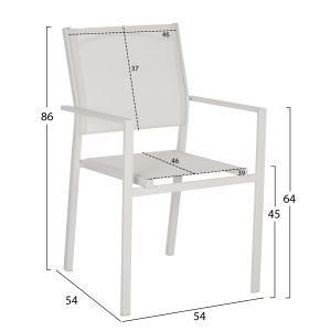 Garden set Hm11836 5-piece aluminum table with polywood seat and metal legs, Textline, white