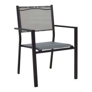 Garden set Nares-moly set 7 pcs. aluminum black-textile gray