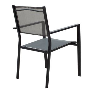 Garden set Nares-moly set 7 pcs. aluminum black-textile gray