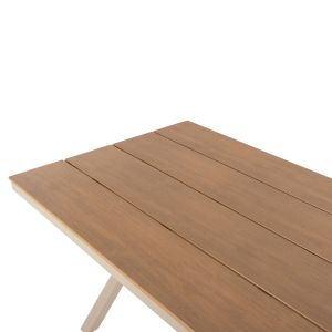Garden set Saga Hm21196 table and 4 dining chairs - aluminum and polywood - champagne color