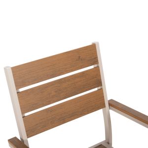 Garden set Saga Hm21196 table and 4 dining chairs - aluminum and polywood - champagne color