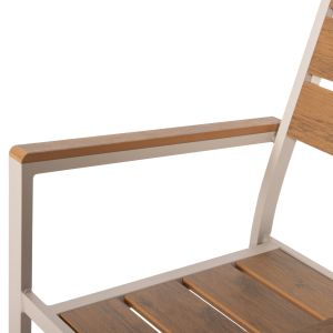 Garden set Saga Hm21196 table and 4 dining chairs - aluminum and polywood - champagne color