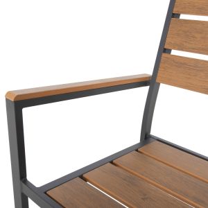 Garden set Taber Hm21197 table and 4 dining chairs - aluminum and polywood - anthracite color