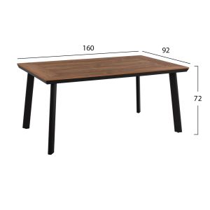 Garden set Taber Hm21198 table and 6 dining chairs - aluminum and polywood - anthracite color