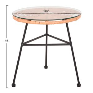 Garden set for lounge 3pcs Allegra Hm21047.11 beige synthetic rattan-black metal