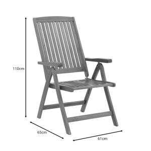 Градински комплект маса с 6 стола от акация масив Zerco-sopho 200/150x100x75cm