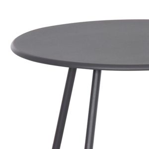 Garden set of 3 pieces Pony Hm21193 metal coffee table in gray - rattan in black and white