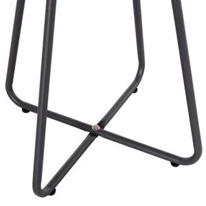 Garden set of 3 pieces Pony Hm21193 metal coffee table in gray - rattan in black and white