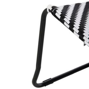 Garden set of 3 pieces Pony Hm21194 metal coffee table in white - rattan platinum in black and white