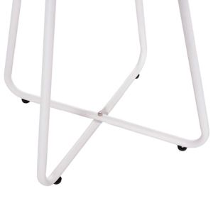 Garden set of 3 pieces Pony Hm21194 metal coffee table in white - rattan platinum in black and white