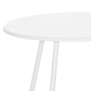 Garden set of 3 pieces Pony Hm21194 metal coffee table in white - rattan platinum in black and white