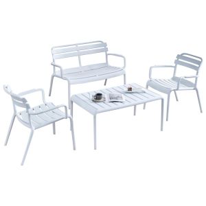 Garden set of 4 pieces Korver Hm21096.01 polypropylene in white