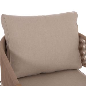 Garden set of 4 pieceskanu Hm6416 acacia wood-metal frame-rope - beige