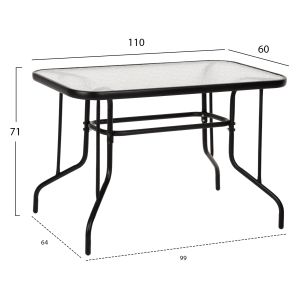 Градински комплект от 5 части Adam Hm21220 метални столове и маса 110x60 черни