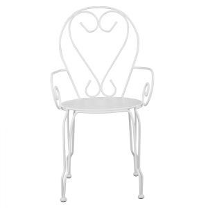 Градински метален стол Amore бял Hm5008,12 49x48x90cm