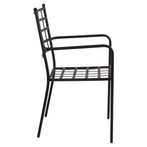 Градински метален стол Hm5508 черен цвят 46x58x88cm