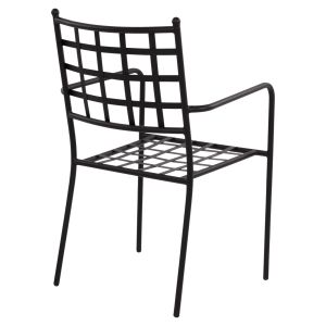 Градински метален стол Hm5508 черен цвят 46x58x88cm
