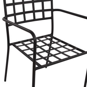 Градински метален стол Hm5508 черен цвят 46x58x88cm