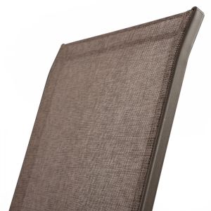Градински метален стол Leon сив с кафява текстилна седалка Hm5000,02 55x72x91cm