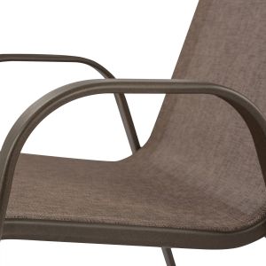 Градински метален стол Leon сив с кафява текстилна седалка Hm5000,02 55x72x91cm