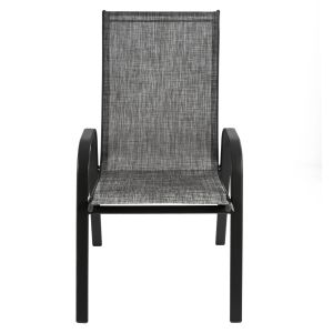 Градински метален стол Leon сив със сива текстилна седалка Hm5000,01 55x72x91cm
