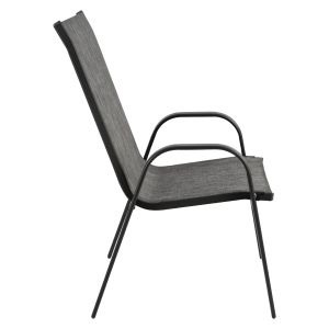 Градински метален стол Leon сив със сива текстилна седалка Hm5000,01 55x72x91cm