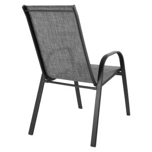 Градински метален стол Leon сив със сива текстилна седалка Hm5000,01 55x72x91cm