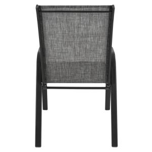 Градински метален стол Leon сив със сива текстилна седалка Hm5000,01 55x72x91cm