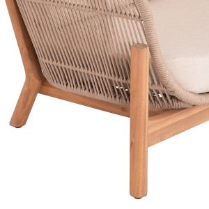 Garden set Sanji Hm21214 coffee table and 2 chairs - acacia wood - aluminum frame - rope